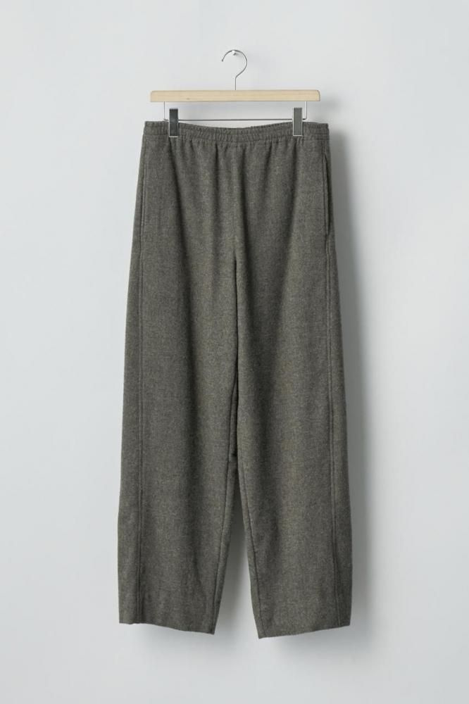 WOOL/CASHMERE FLEECE EASY TWIST TROUSERS(GREY BROWN)