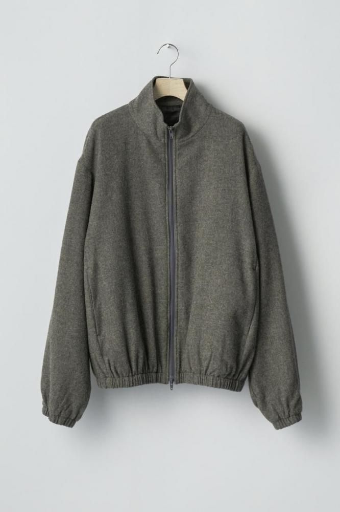 WOOL/CASHMERE FLEECE ZIP JACKET(GREY BROWN)