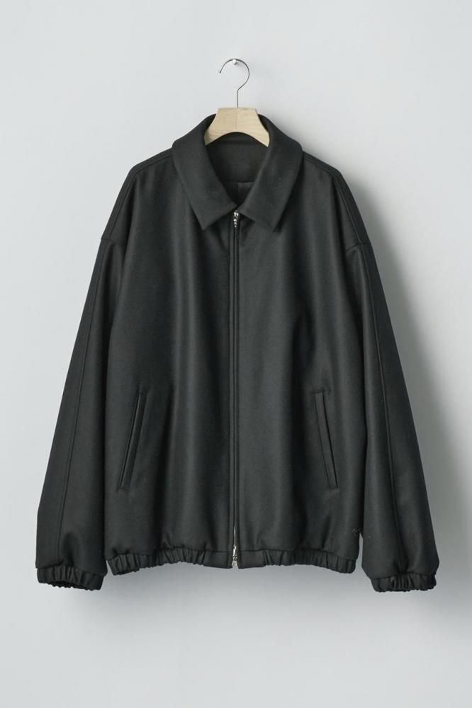 MELTON OVERSIZED ZIP JACKET(BLACK) - H-L
