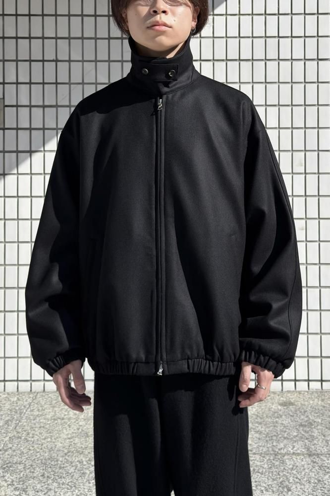 MELTON OVERSIZED ZIP JACKET(BLACK) - H-L