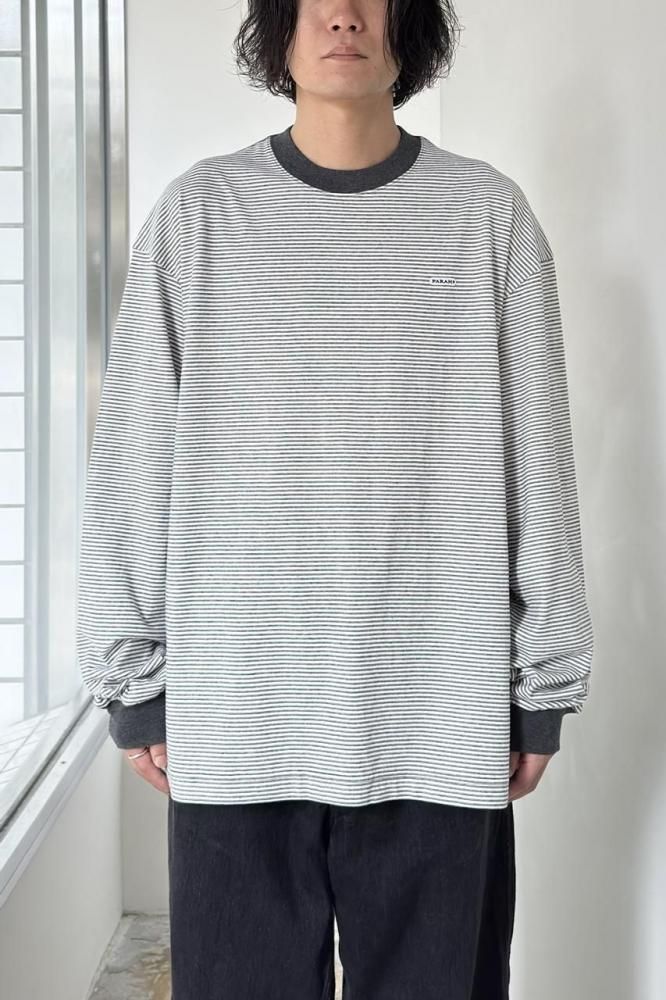 Multi Striped Crewneck L/S Tee(WHITE)