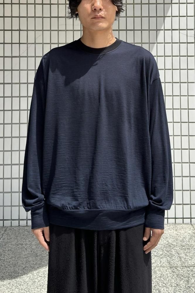 MERINO SWEATSHIRT(Black Navy Stripe)