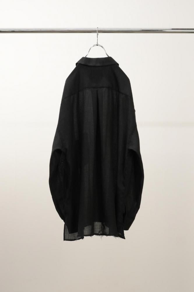 ANCELLM アンセルム WOOL KERSEY TAILORED SHIRT ANCELLM | アンセルム WOOL KERSEY TAILORED SHIRT (BLACK