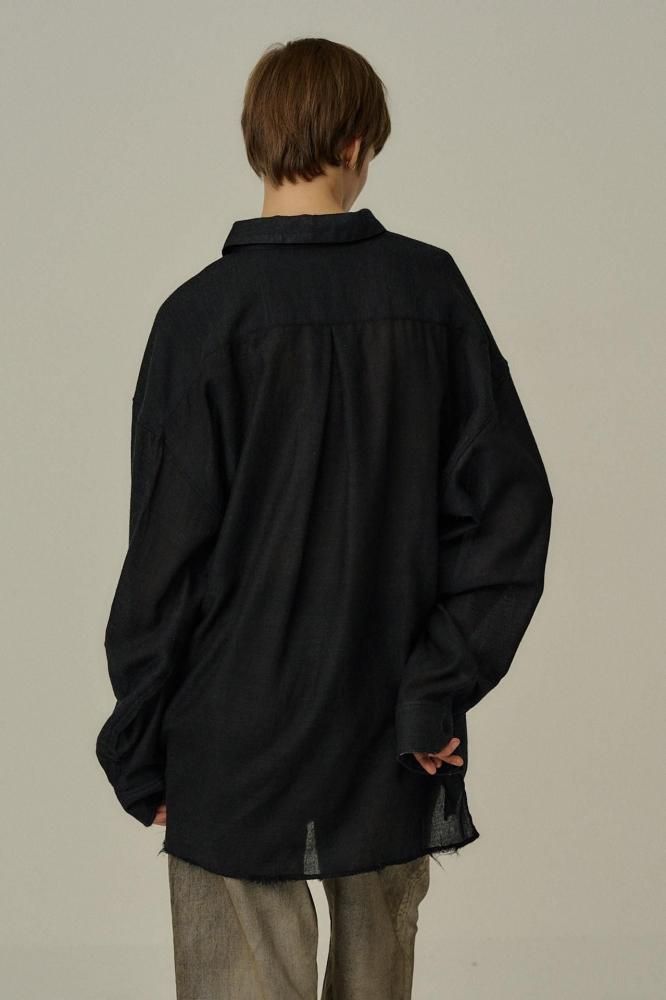 WOOL KERSEY SHIRT(BLACK) - H-L