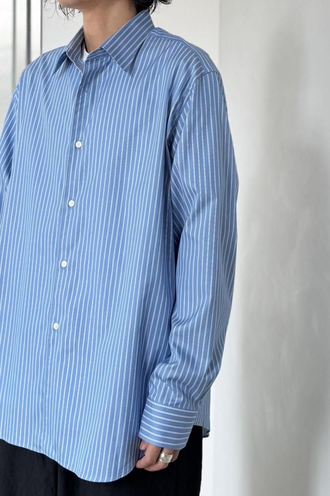 COTTON SILK STRIPE SHIRT(BLUE STRIPE) - H-L