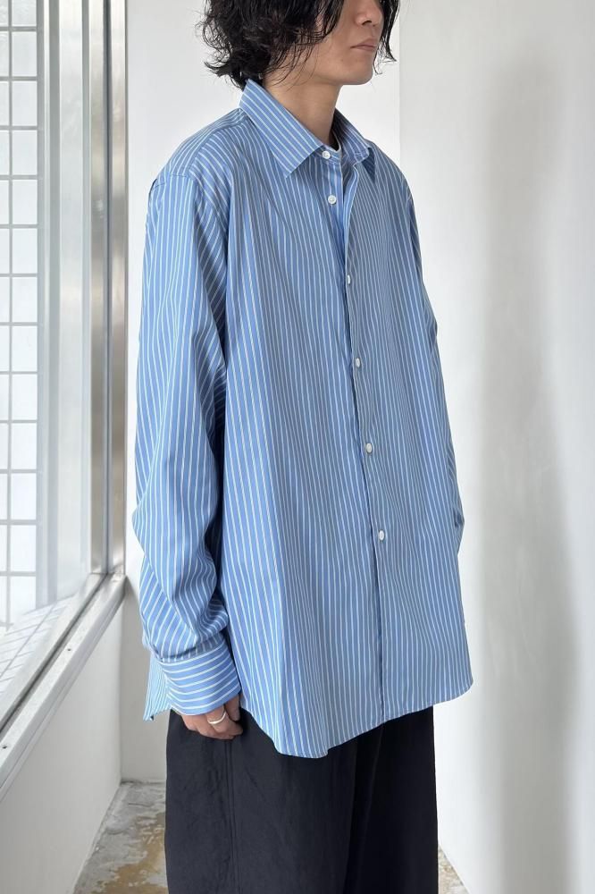 COTTON SILK STRIPE SHIRT(BLUE STRIPE) - H-L