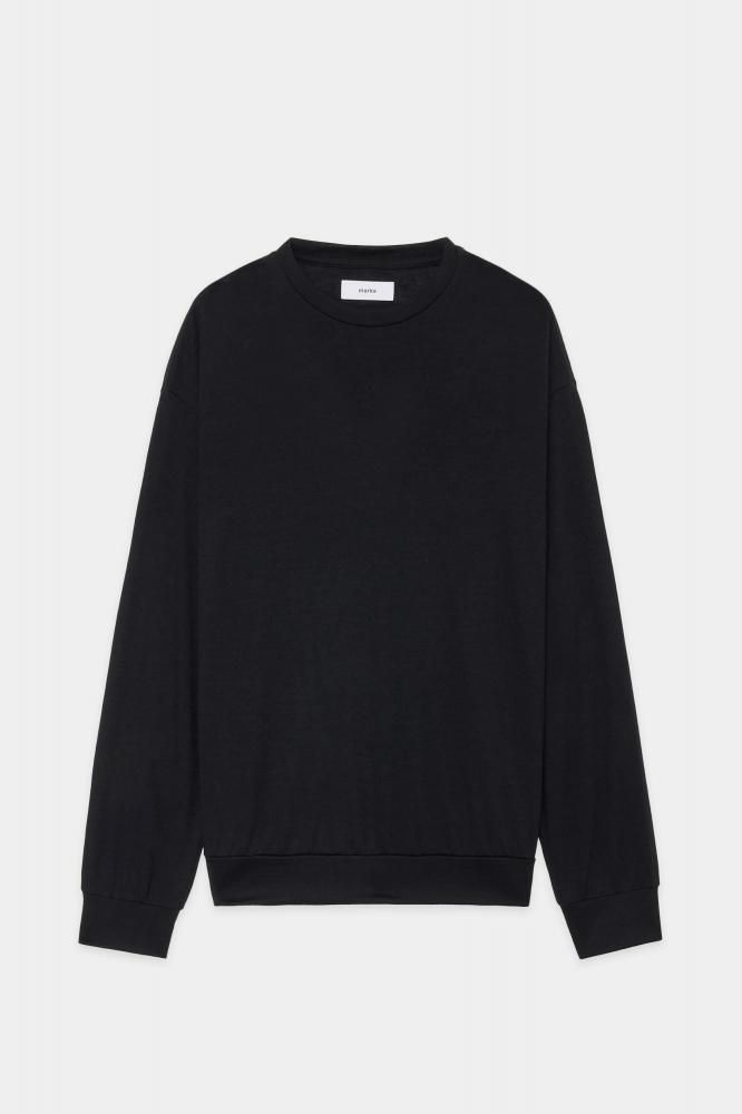 2/72 WOOL SINGLE JERSEY WASHABLE CREW NECK(BLACK)