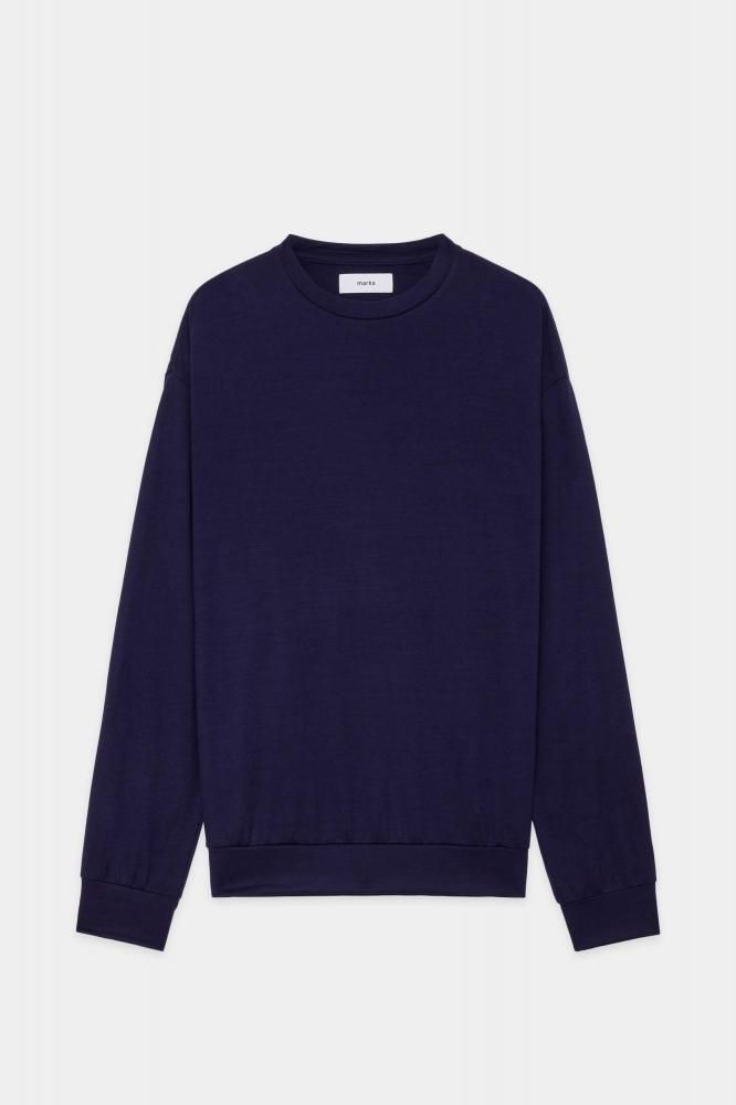 2/72 WOOL SINGLE JERSEY WASHABLE CREW NECK(DARK PURPLE)