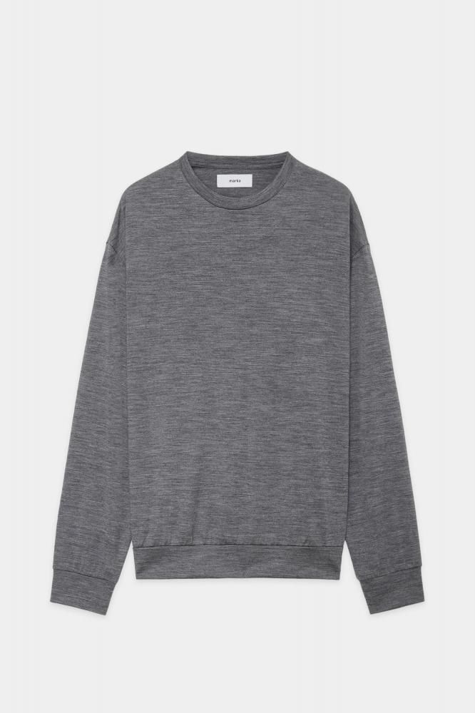 2/72 WOOL SINGLE JERSEY WASHABLE CREW NECK(TOP GRAY)
