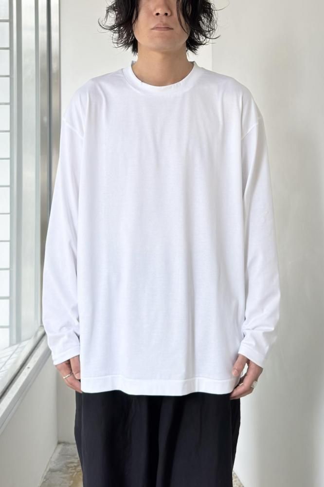 SUVIN 60/2 OVERSIZED LONG SLEEVE T-SHIRT(WHITE)