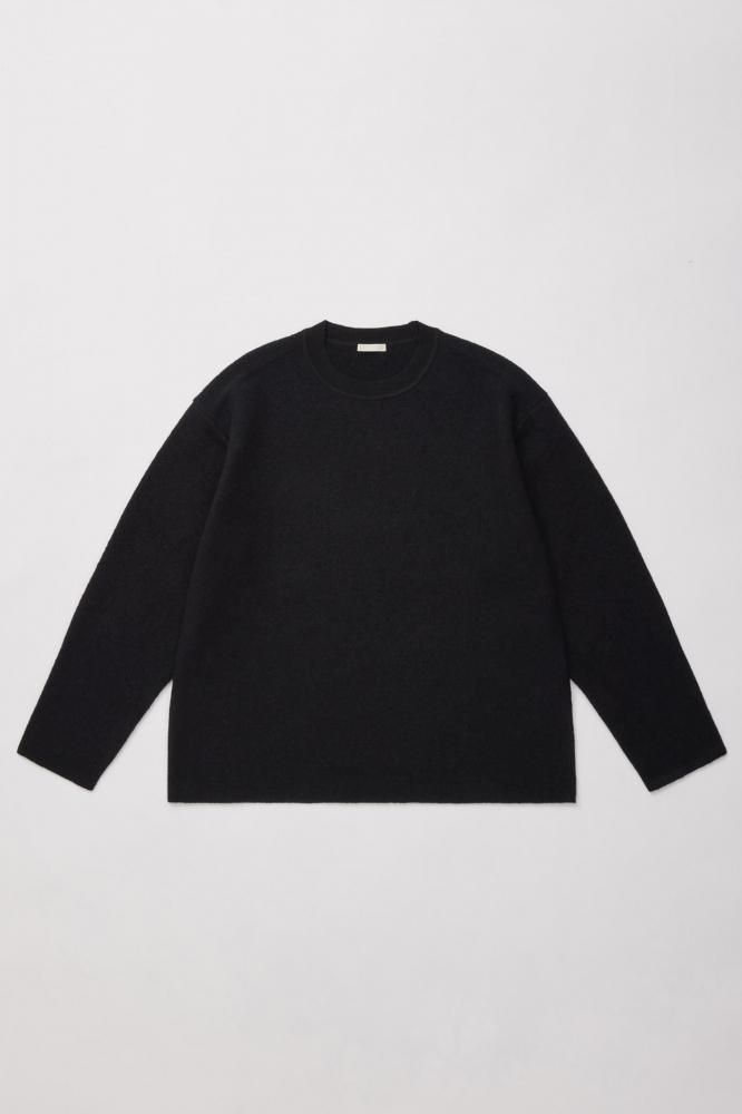 SUPER MILLED FINE WOOL KNIT P/O(BLACK)