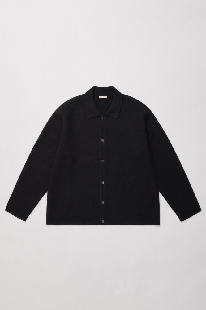SUPER MILLED FINE WOOL SH-CARDIGAN(BLACK)
