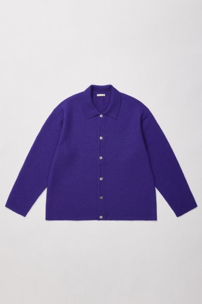 SUPER MILLED FINE WOOL SH-CARDIGAN(ROYAL PURPLE)