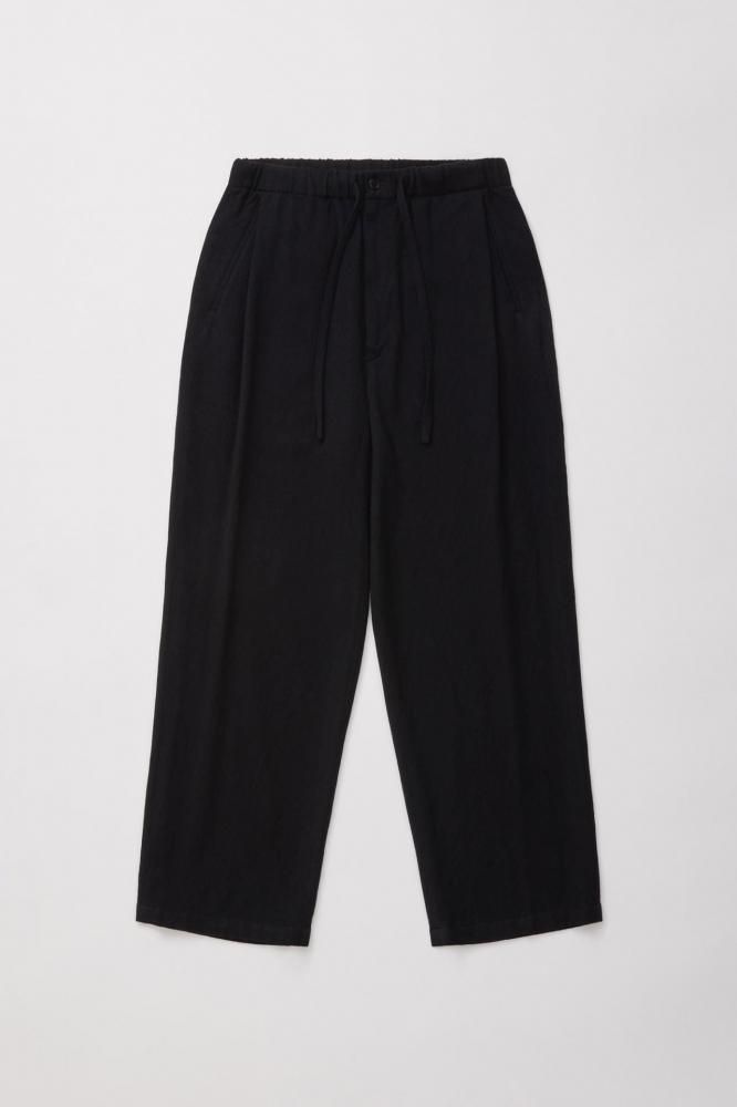 WASHED W/R CASH TWILL DRAWSTRING PANTS(BLACK NAVY)
