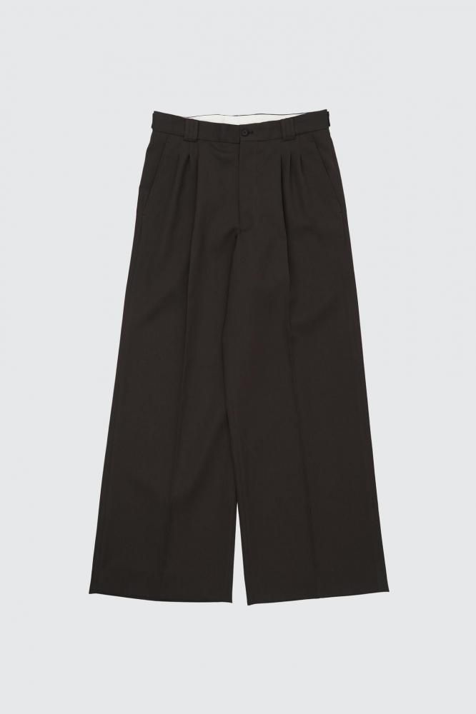 3pleated Wide-leg Trousers(BROWN)