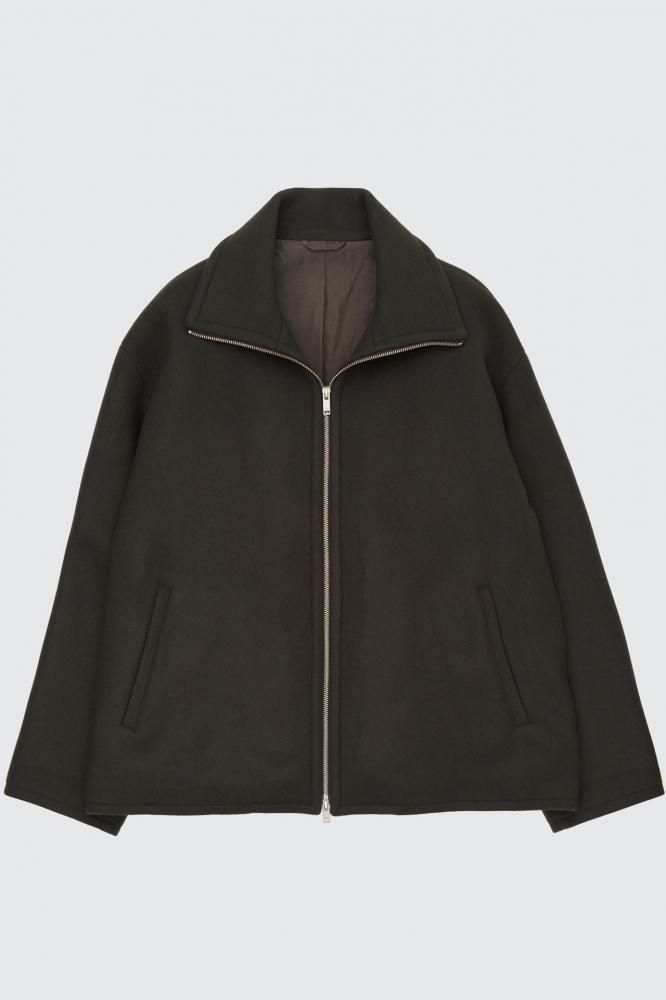 Melton Stand Collar Zip Blouson(DARK OLIVE) - H-L