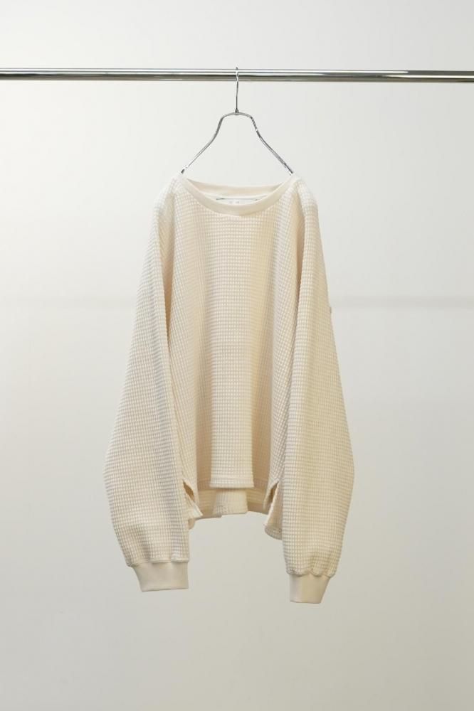 HEAVY WAFFLE OVER LS(IVORY)