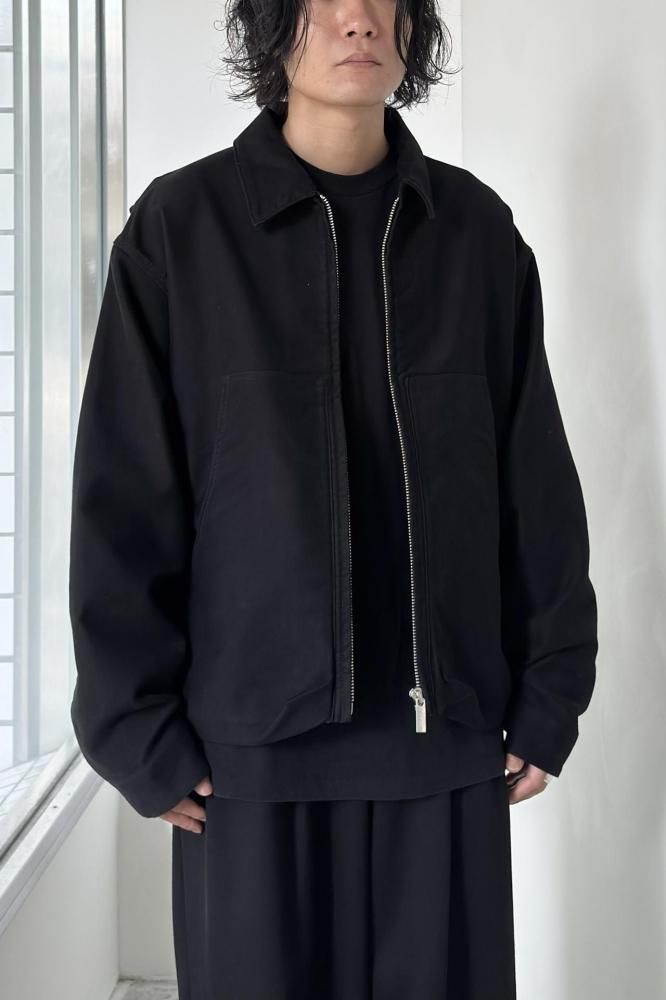 「かつきくん着用」Mutimer FLIGHT JACKET 短丈 Short Zip Up Work Jacket -Moleskin-(Black) - H-L