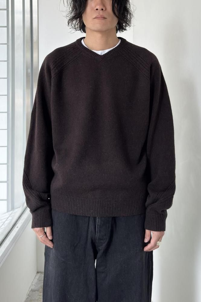 V-neck Sweater(Dark Brown)