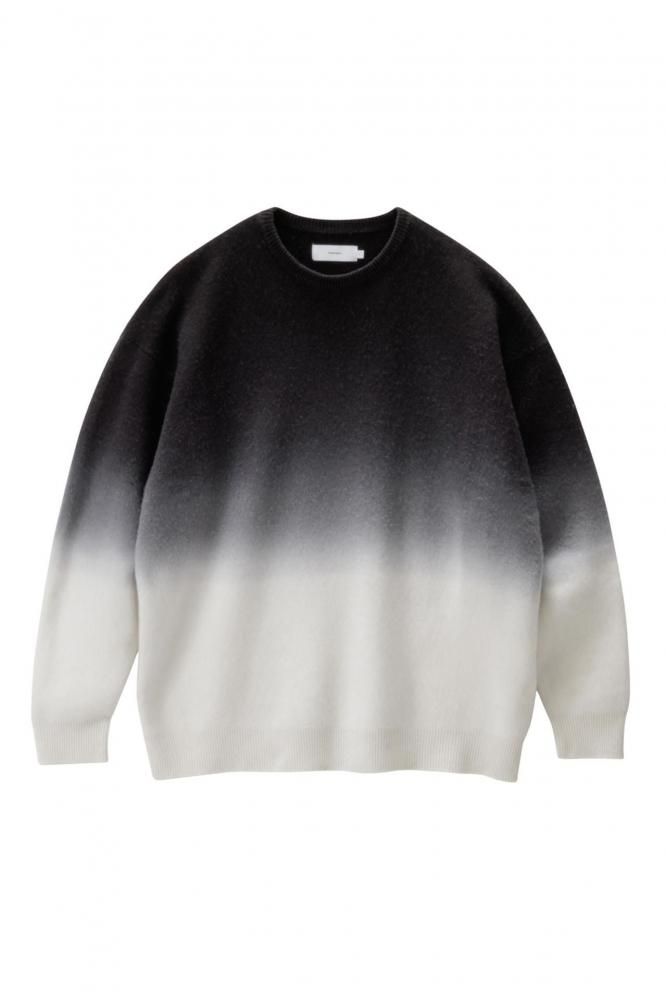 Gradient Dyed Wool Crew Neck Knit(BLACK) - H-L
