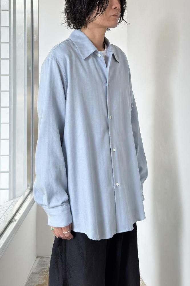 COTTON CASHMERE HERIRNGBONE SHIRT(LIGHT BLUE) - H-L
