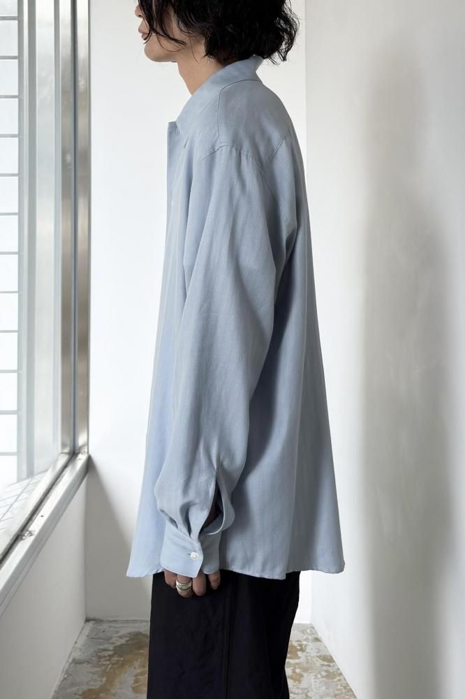 COTTON CASHMERE HERIRNGBONE SHIRT(LIGHT BLUE) - H-L