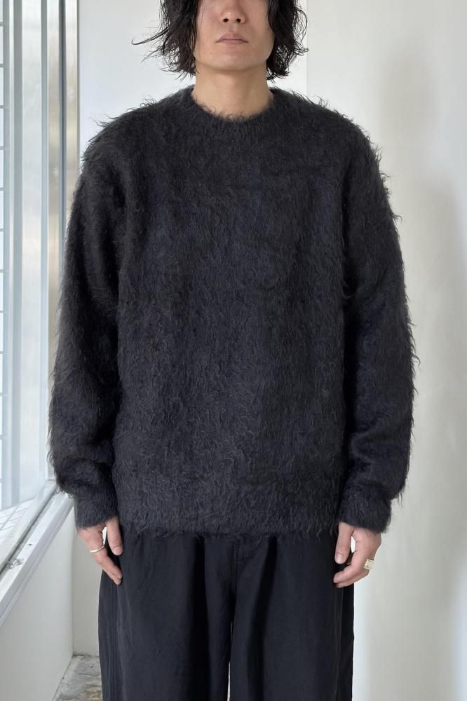 BRUSHED SUPER KID MOHAIR KNIT P/O(INK BLACK)