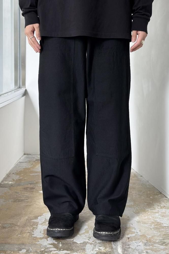 WOOL COTTON WORK PANTS(BLACK)