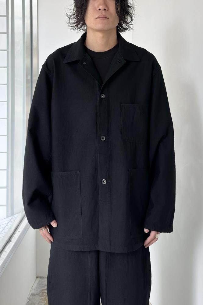 WOOL COTTON MOLESKIN JACKET(BLACK)