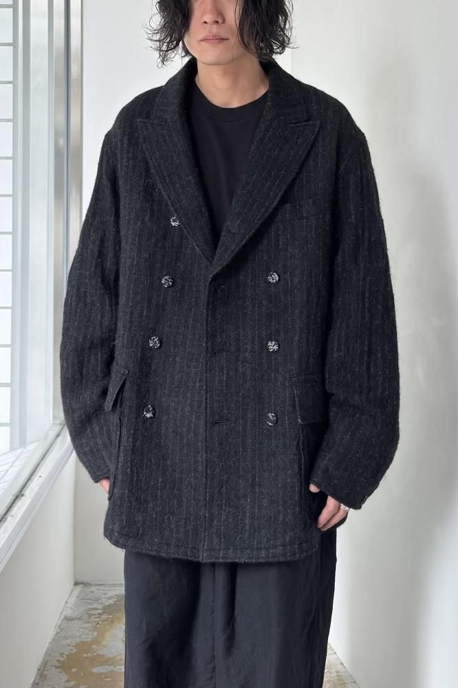 double breasted director's jacket -stripe-(black stripe) - H-L