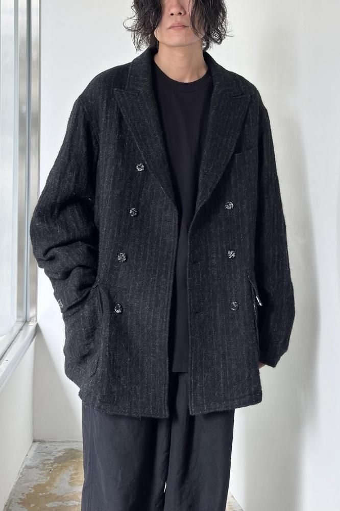 Deres Patricia / floating linen jacket 黒 CWORKS Wall - Linen French China Jacket - by FINE CREEK シー