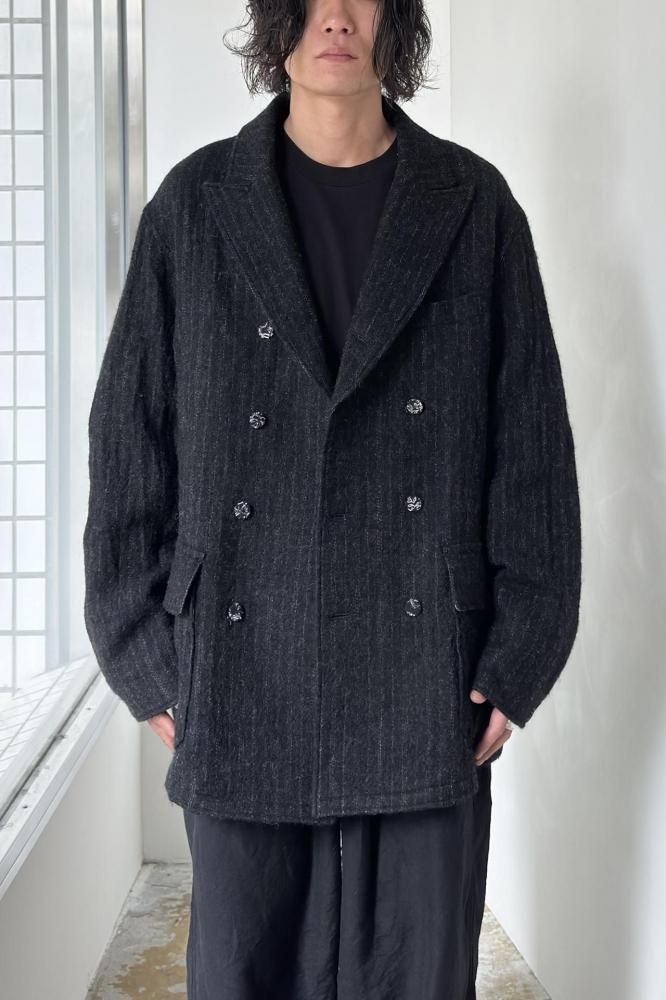 double breasted director's jacket -stripe-(black stripe)