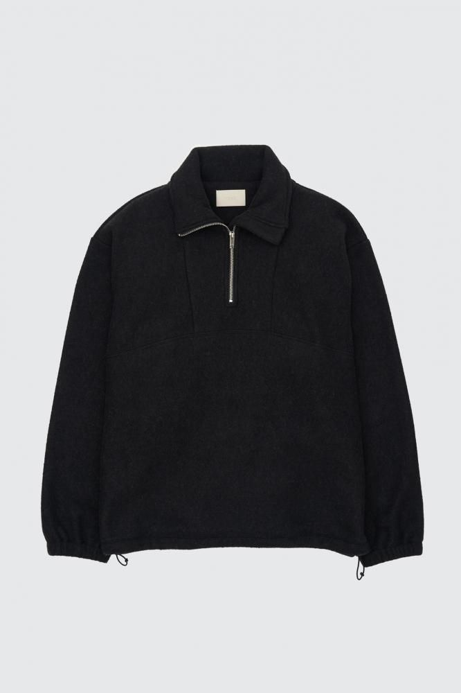 YOKE WOOL FREECE HALF ZIP PULLOVER サイズ2 Wool Fleece Half Zip Pullover(BLACK) - H-L