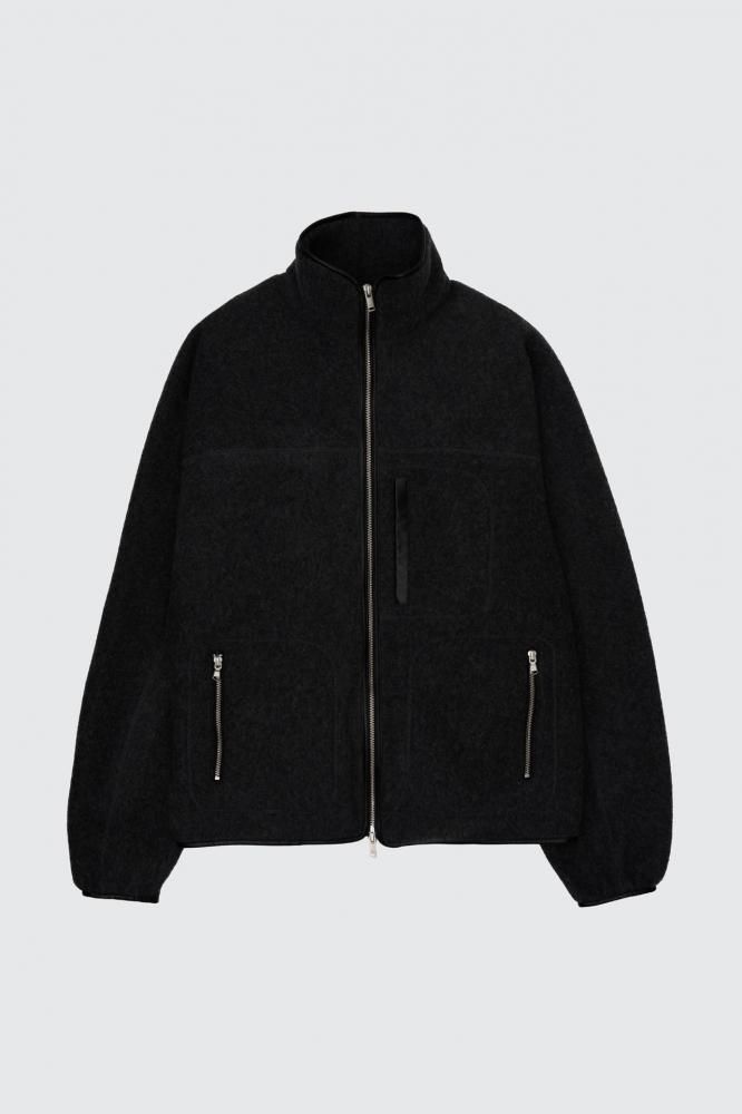 ひろTheory Foundation Twill Zip Blouson Wool Fleece Zip Blouson(BLACK) - H-L