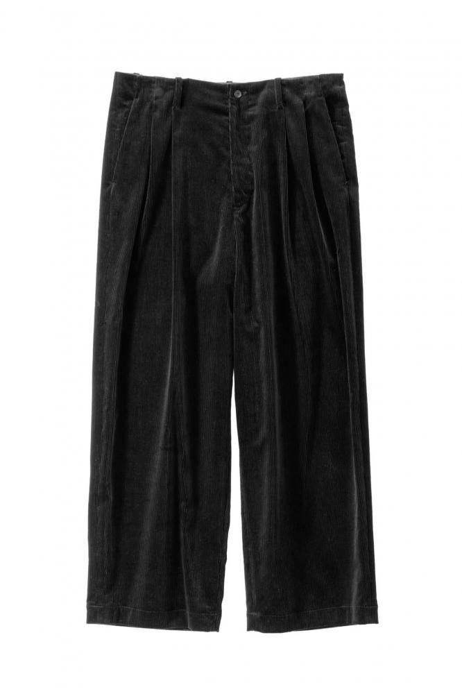 Suvin Corduroy Wide Straight Trousers(BLACK)