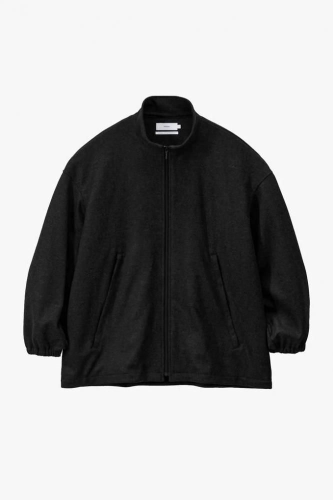 Wool Smooth Flannel Track Blouson(BLACK)