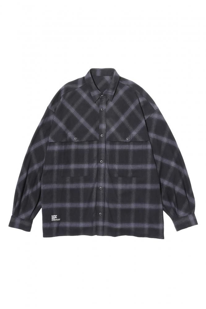 FLANNEL CHECK OVER YOKE SHIRT(BLACK)