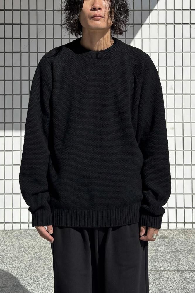 LAMBS WOOL CREWNECK SWEATER(BLACK)