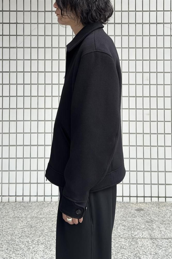 SPORTS JACKET -WOOL SILK CASHMERE BEAVER-(BLACK) - H-L