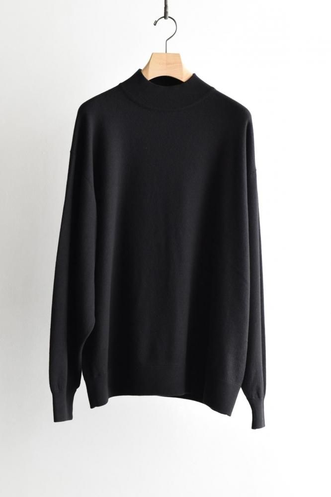 ウールモックネックニット(BLACK)