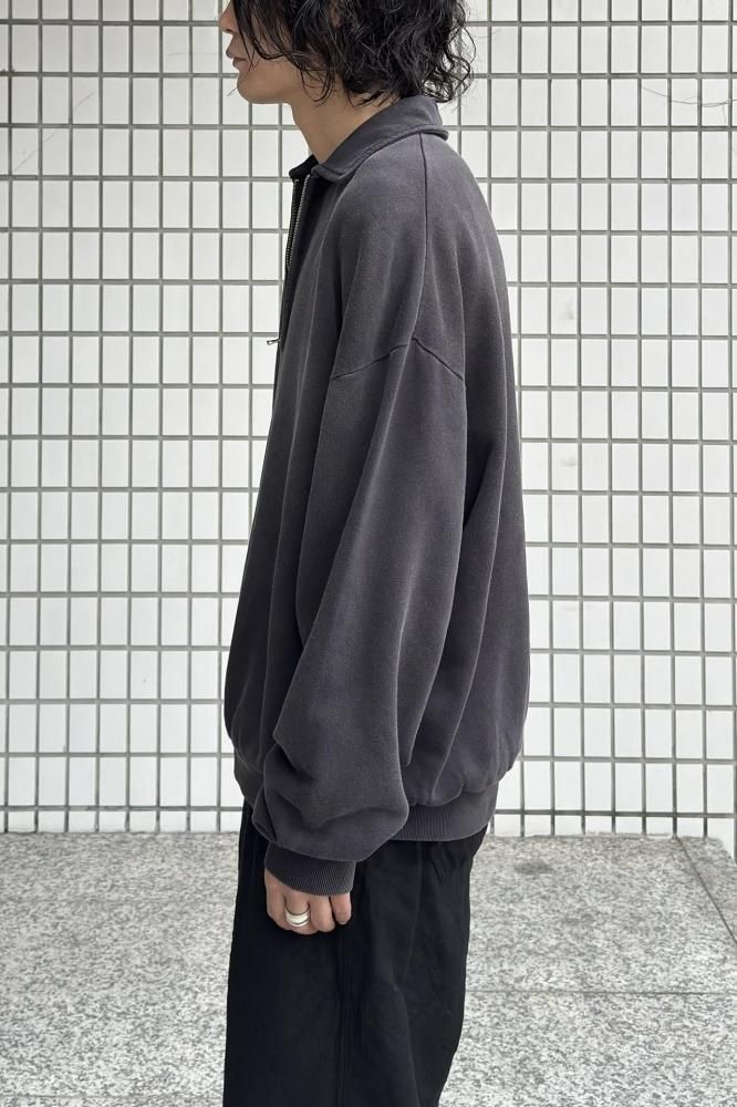 新品未使用　Half Sweat -Black- Vintage Half Zip Sweatshirt(Faded Black) - H-L