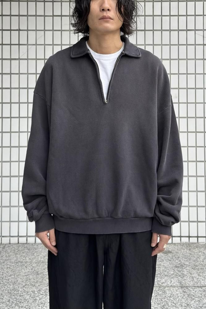 Vintage Half Zip Sweatshirt(Faded Black)