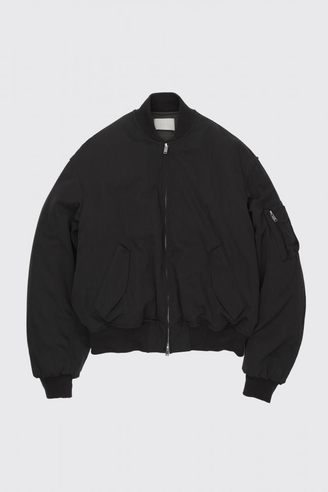 Wool Washer Twill Flight Jacket(BLACK)