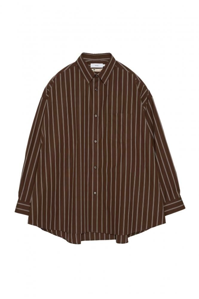 SIDOGRAS Stripe L/S Oversized Regular Collar Shirt(BROWN MULTI STRIPE)
