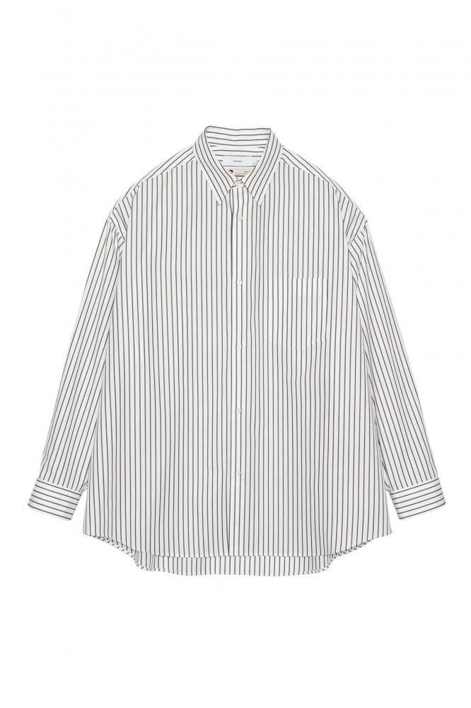 SIDOGRAS Stripe L/S Oversized Regular Collar Shirt(BROWN STRIPE)