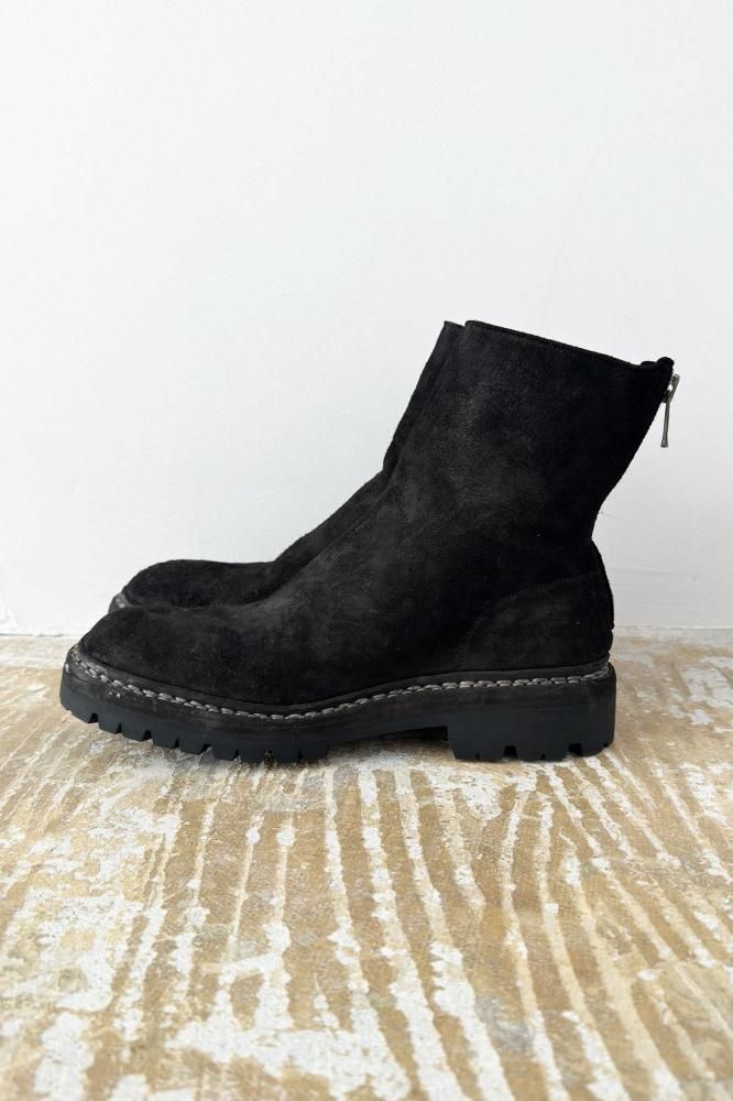 796V_N BACK ZIP BOOT -HORSE REVERSE-(BLKT)