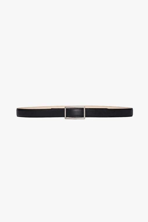 Graphpaper Holeless Leather Classic Narrow Belt(BLACK)