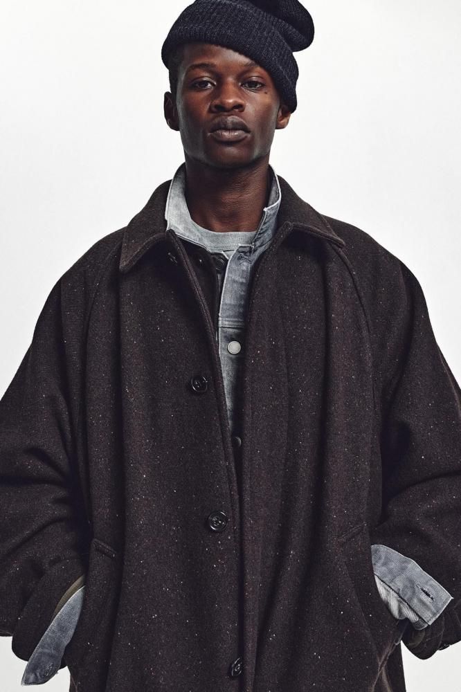 Unlikely Balmacaan Coat Nep Tweed(BROWN) - H-L