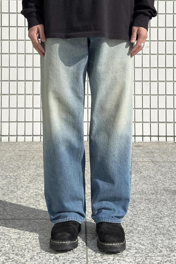 SELVEDGE FADED HEAVY DENIM WIDE PANTS(FADED INDIGO)