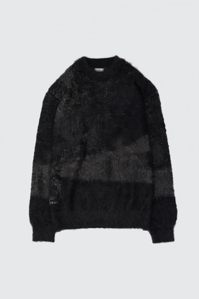 Abstract Jacquard Mohair Sweater(BLACK)